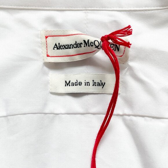 Alexander McQueen Men’s Long Sleeved Button Down Shirt White Size 15 NEW NWT - Picture 7 of 14